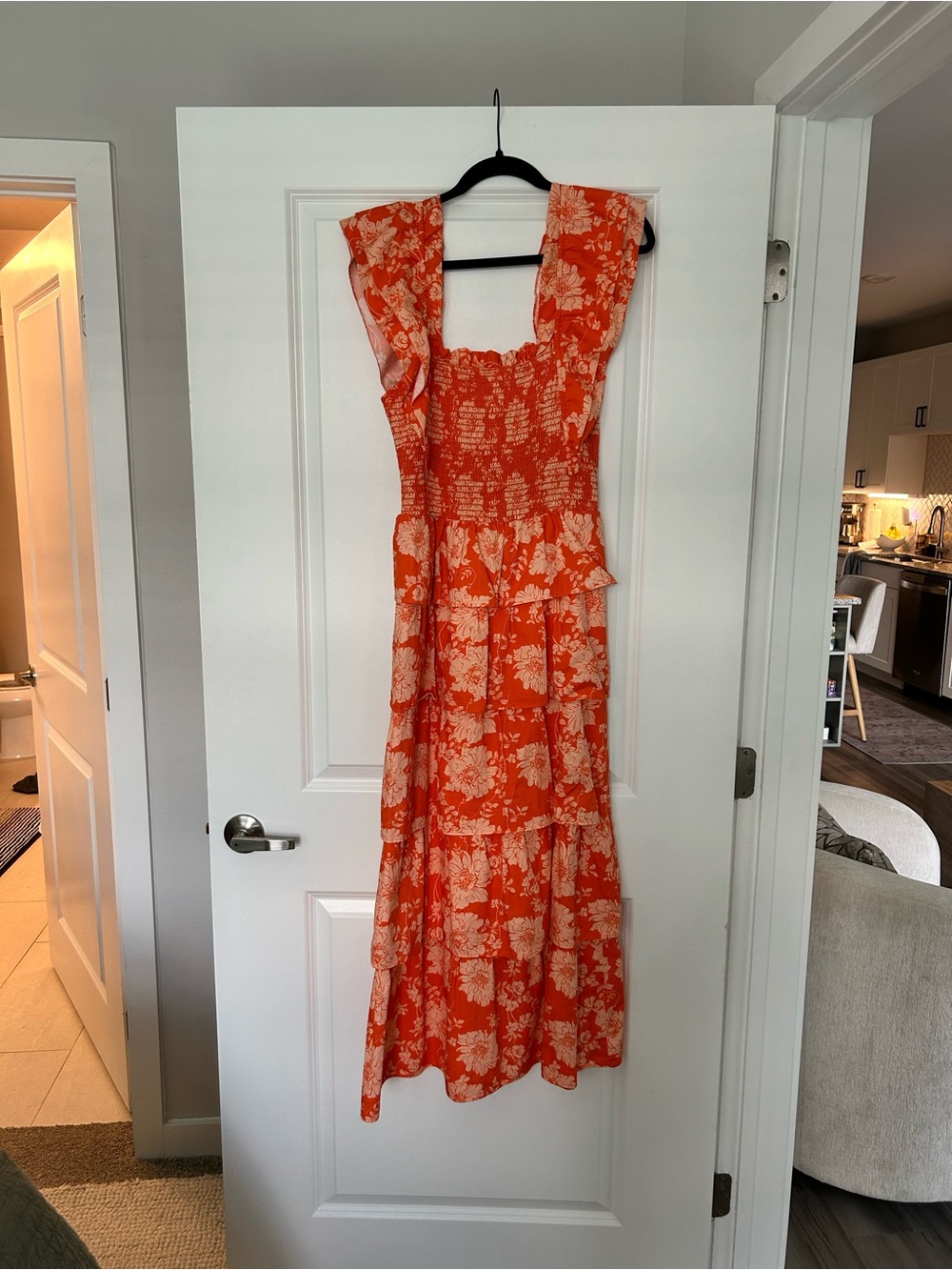 SAYLOR Orange and Cream Floral Maxi Dress